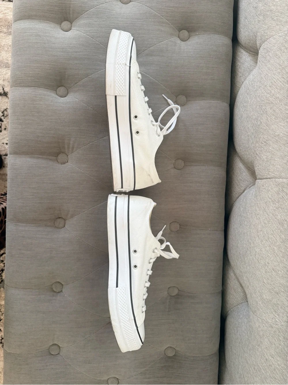 Converse Platform White and Black Low-Top Canvas Sneakers